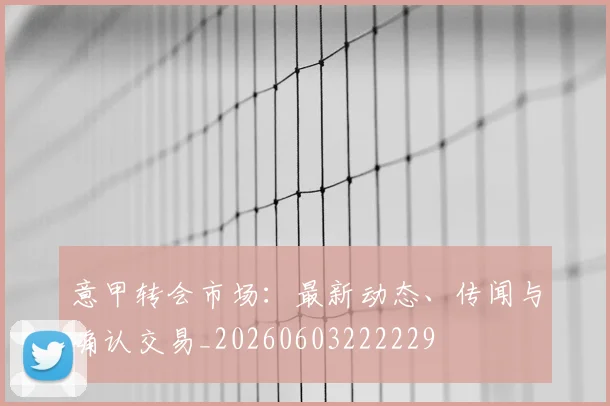 意甲转会市场:最新动态、传闻与确认交易_20260603222229